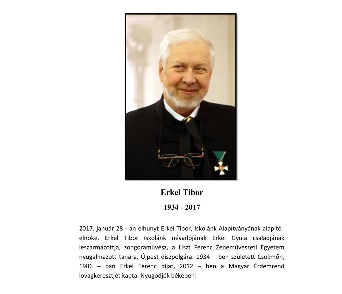 Elhunyt Erkel Tibor