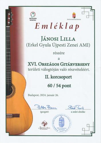 Jánosi Lilla gitárverseny